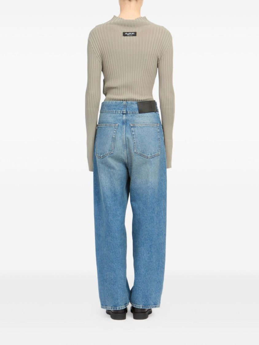 Mm6 By Maison Margiela Relaxed Wide-Leg Jeans With Vintage Wash