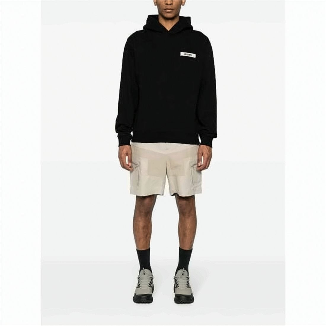 Jacquemus Black Hooded Sweatshirt With Minimalist Design