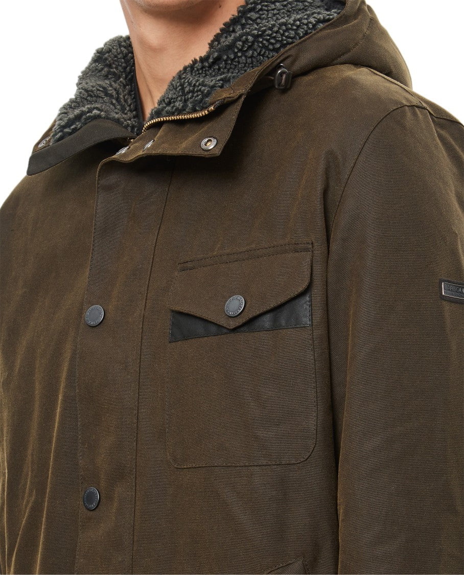 Barbour Green Kevlar Wax Hooded Jacket
