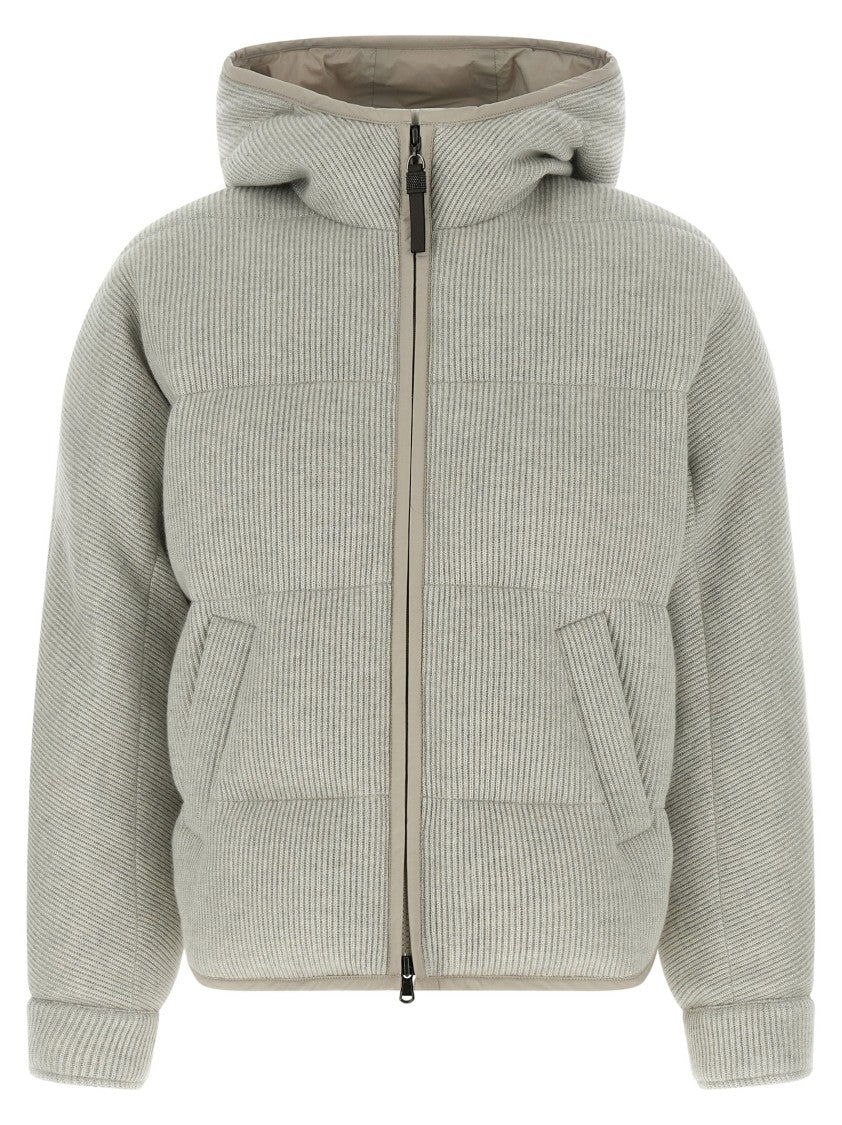 Brunello Cucinelli Lame Wool Down Jacket