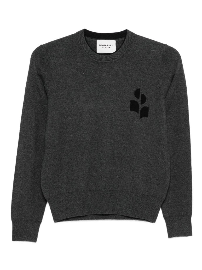 Isabel Marant Étoile Dark Grey Knit Sweater With Minimalist Emblem