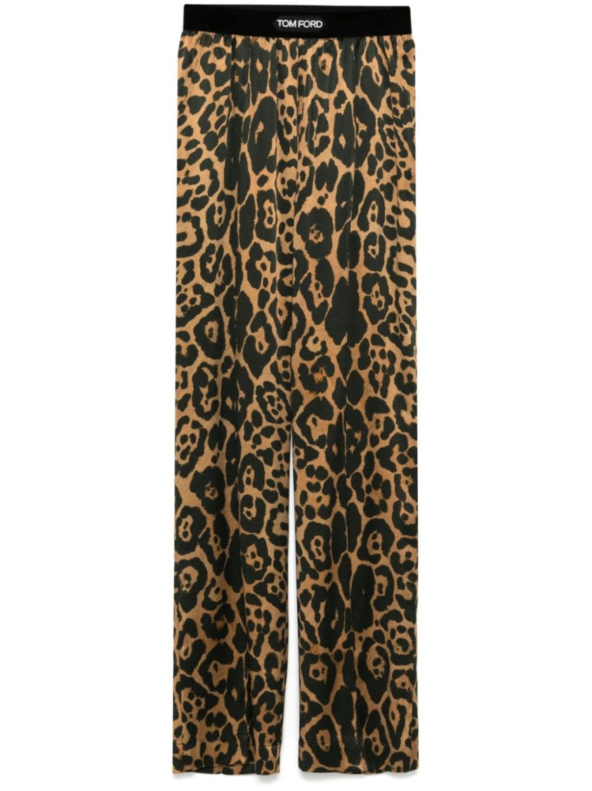 Tom Ford Animal Print Trousers With Elasticated Logo Waistband