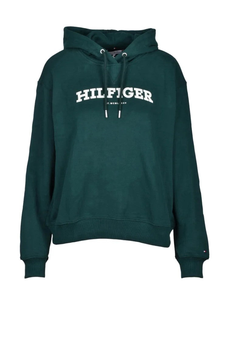 Tommy Hilfiger Green Cropped Hooded Sweatshirt