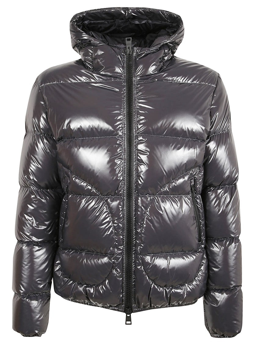 Herno Short Bomber Jacket With Gloss Lacquer-Effect