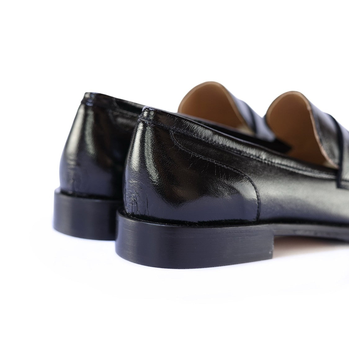 Ton Gout Polished Black Latex Leather Mocassino Sandra