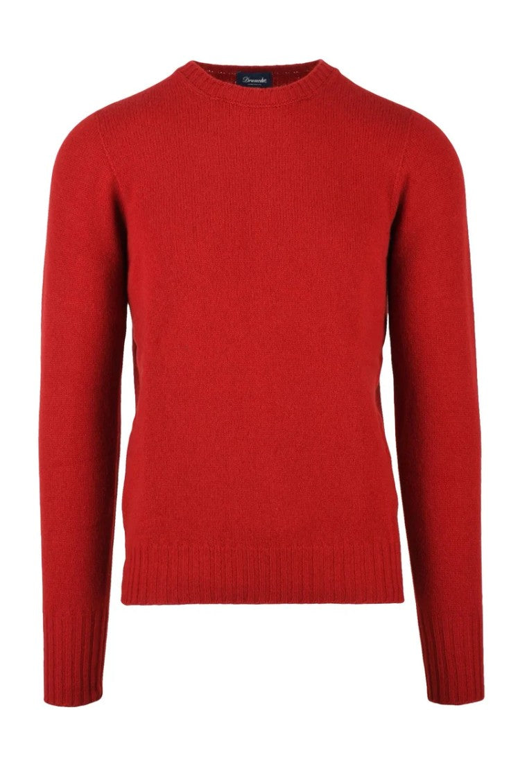 Drumohr Crew Neck Sweater Lambskin - Red