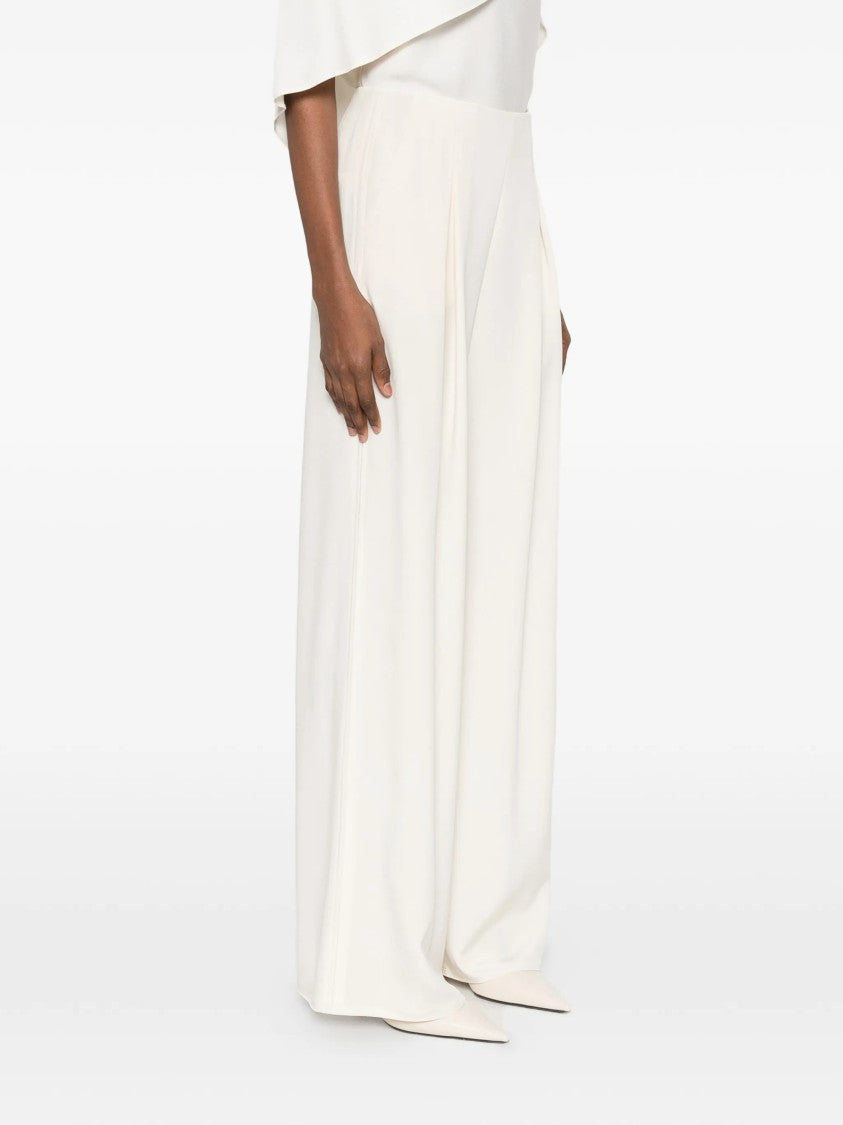 Max Mara White Palude Wide-Leg High-Waist Trousers