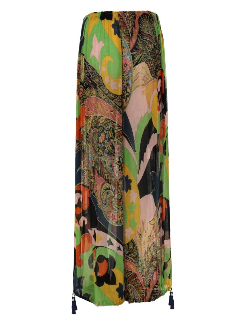 Etro Abstract Paisley Silk-Blend Wide-Leg Pants