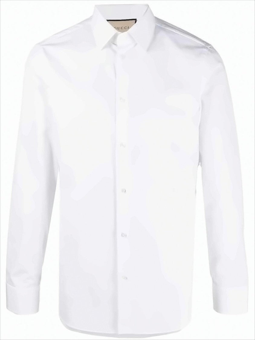 Gucci Tailored White Cotton Long-Sleeve Shirt