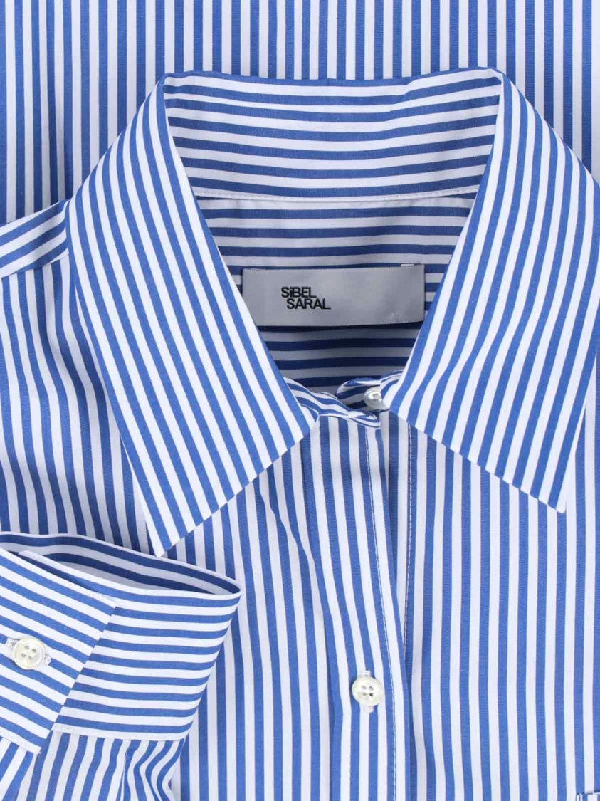 Sibel Saral Striped Cotton Shirt – Blue