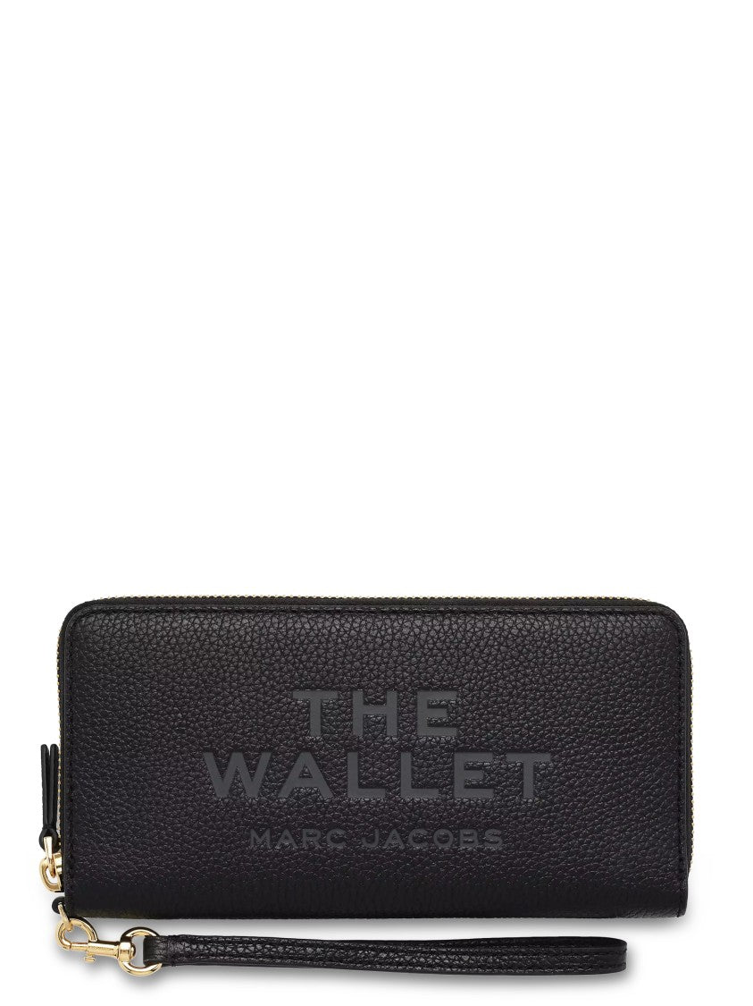 Marc Jacobs Continental Black Cow Leather Wallet With Multiple Compartments