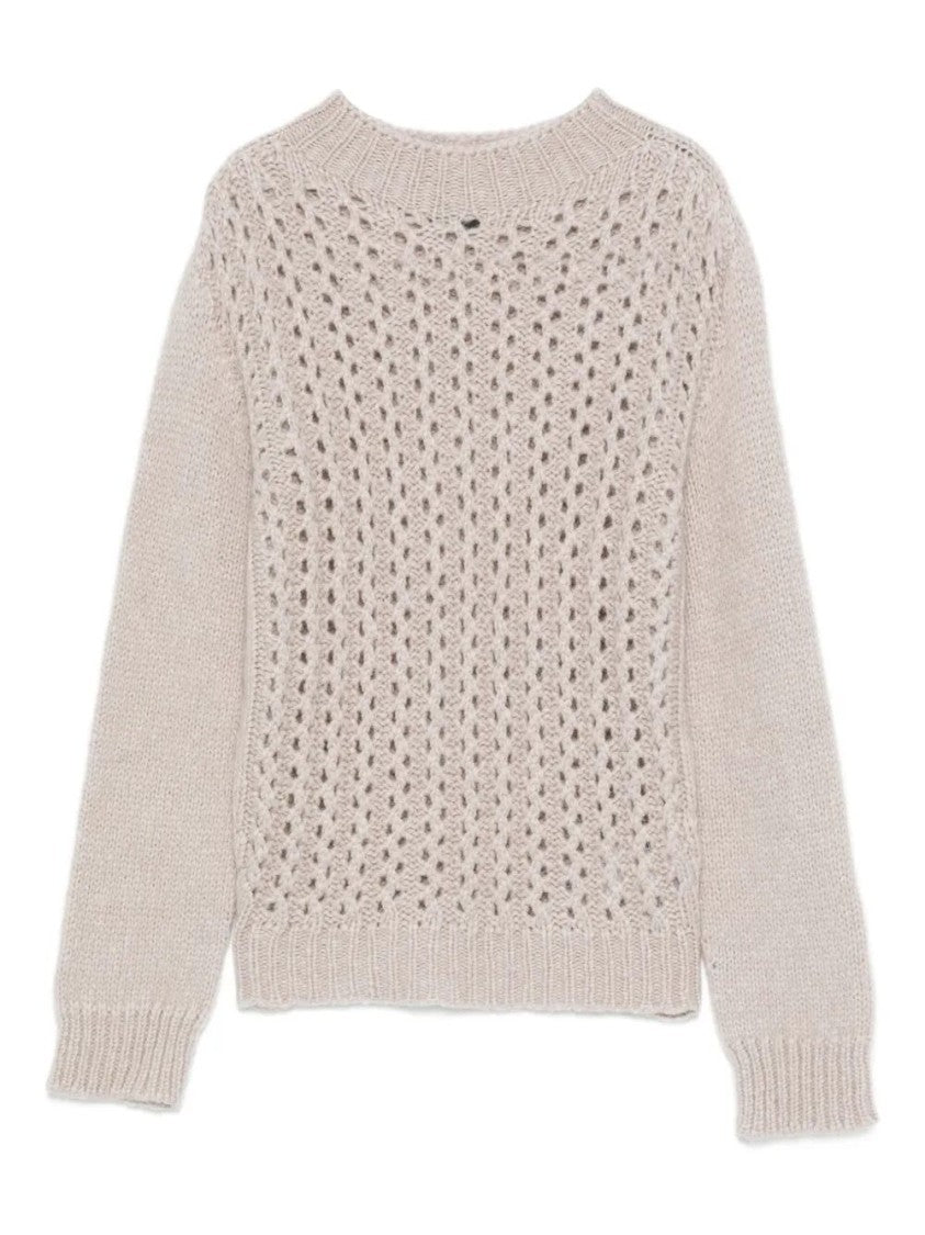 Dondup Open-Knit Turtle-Neck Sweater With Textured Pattern