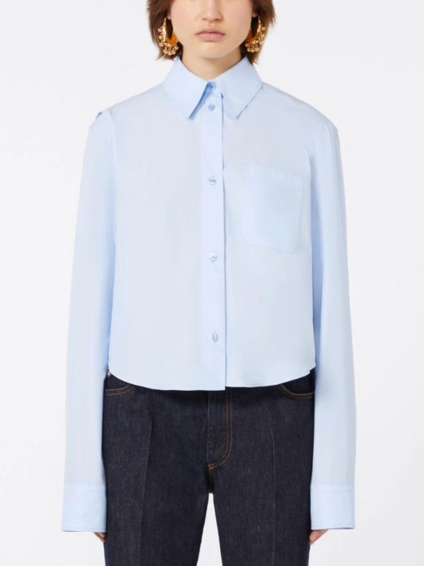 Sportmax Light Blue Pleated Back Shirt