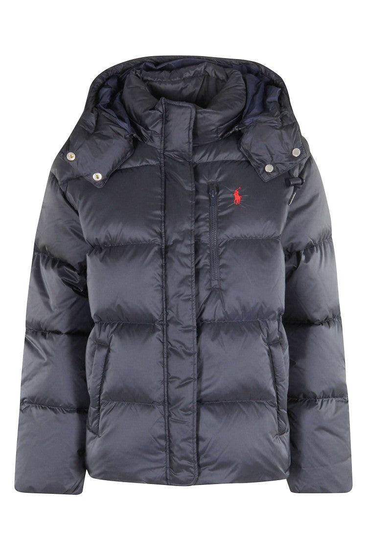 Polo Ralph Lauren Navy Crly Quilted Hooded Polyester Down Jacket