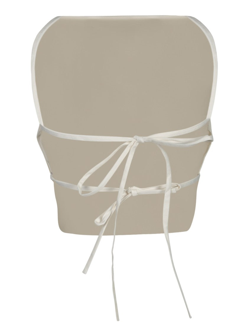 Msgm Sleeveless Top With Black Floral Embellishments