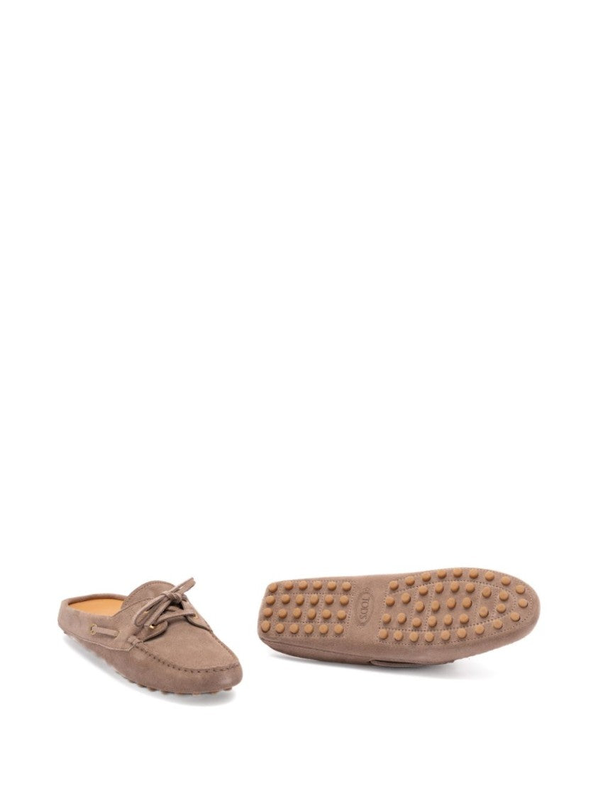 Tod's Slip-On Loafers In Soft Calf Leather With Decorative Lace Bow