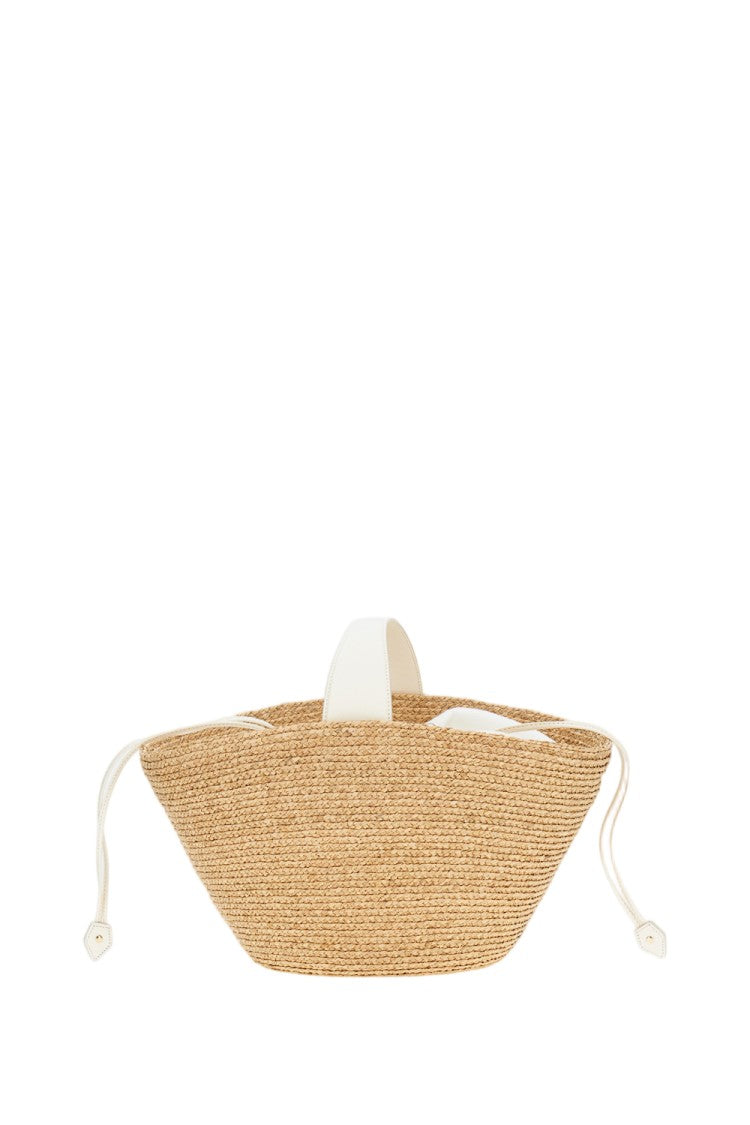 Roger Vivier Trapezoidal Woven Bag With Crystal Buckle And Leather Straps