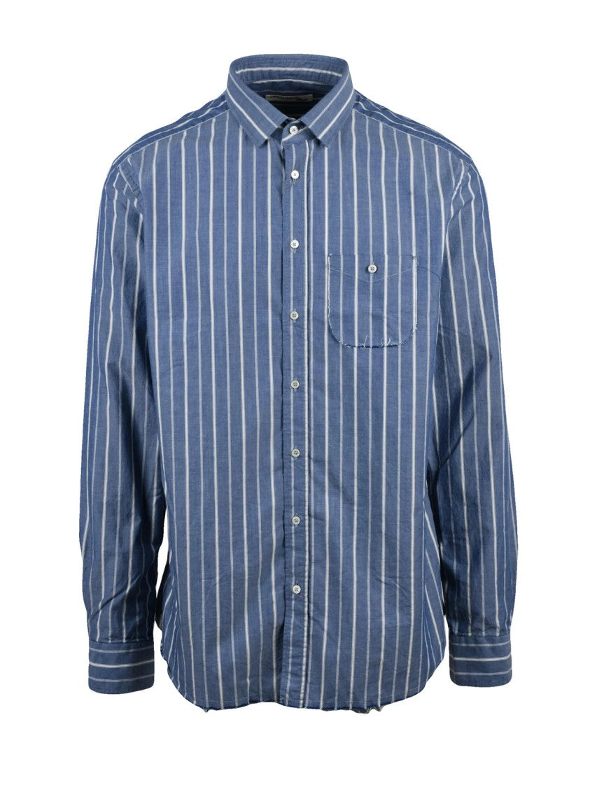 Deuxieme Denim Cotton Denim Men Shirt