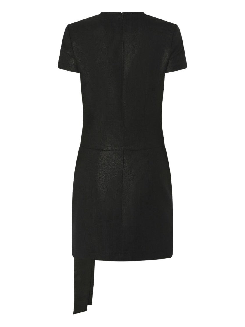 Pinko Pinstriped Sheath Dress With Draped Skirt Detail