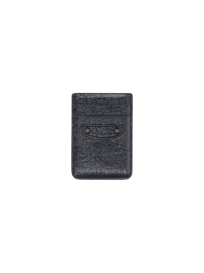 Balenciaga Compact Square Wallet With Textured Surface