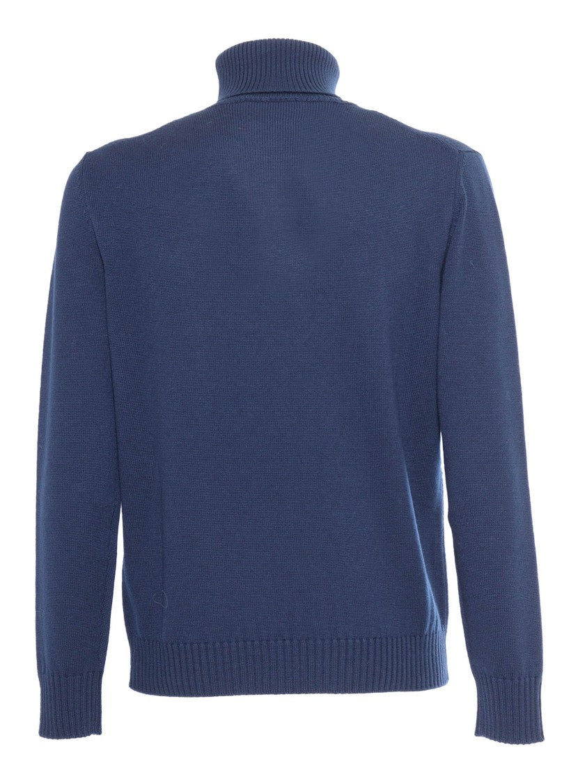 Ballantyne Solid Knit Wool Turtleneck Pullover