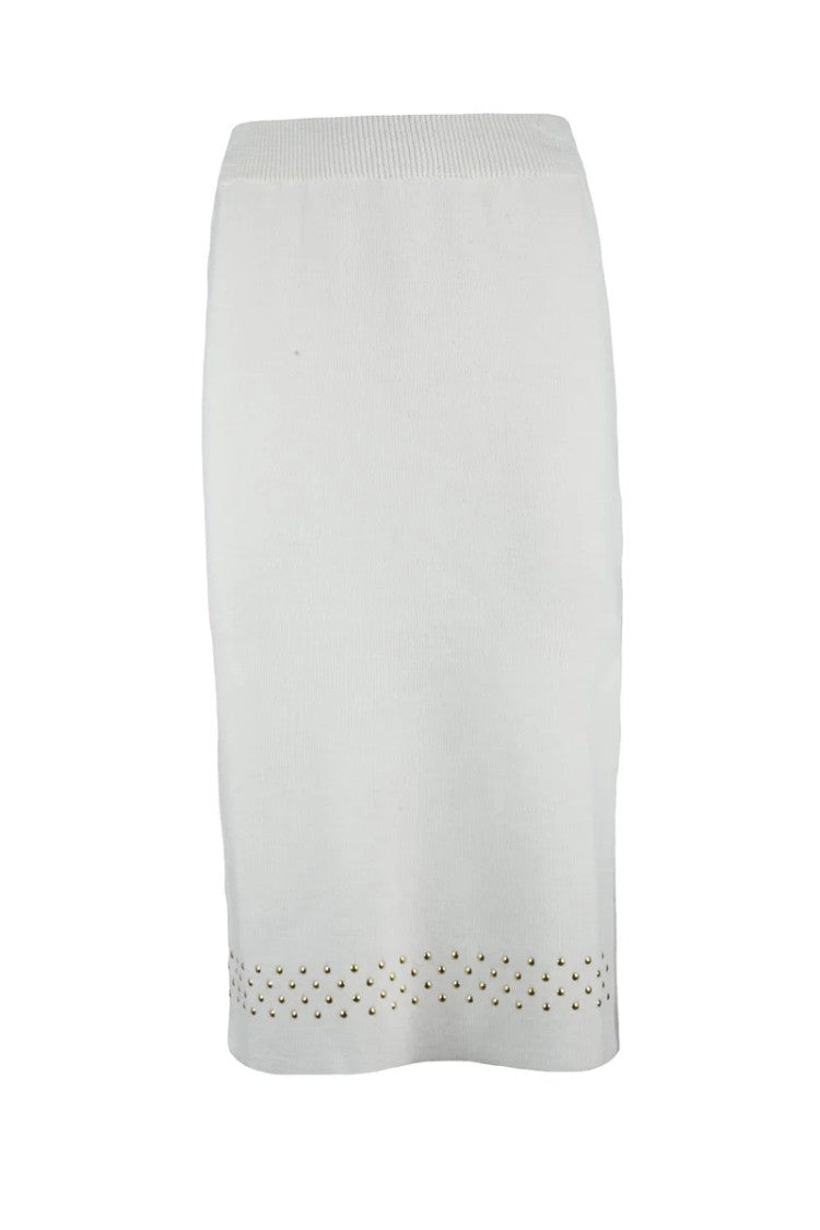 Simona Corsellini Knit Sheath Skirt - White