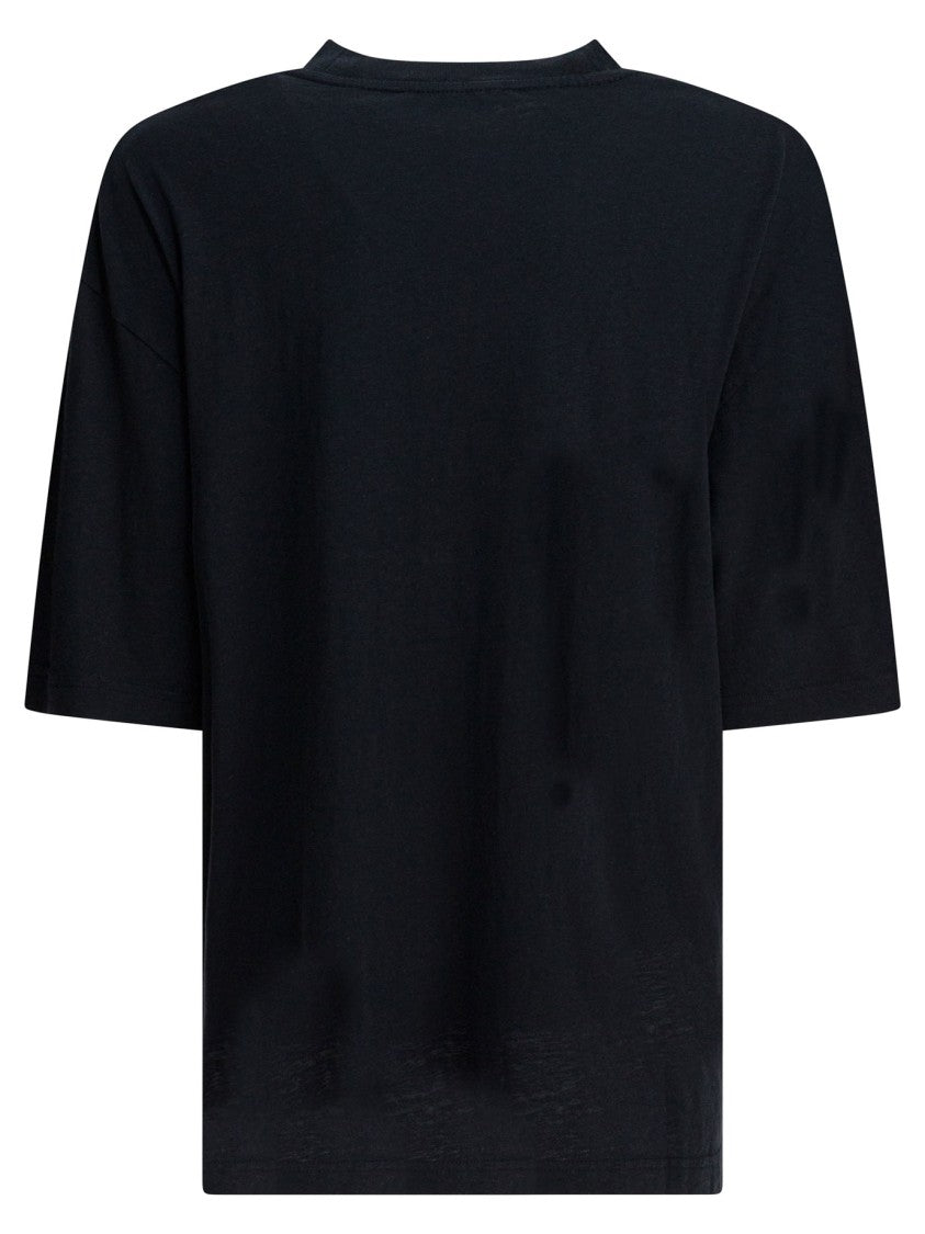 Acne Studios Relaxed Fit Black T-Shirt With Vintage Graphic Patch