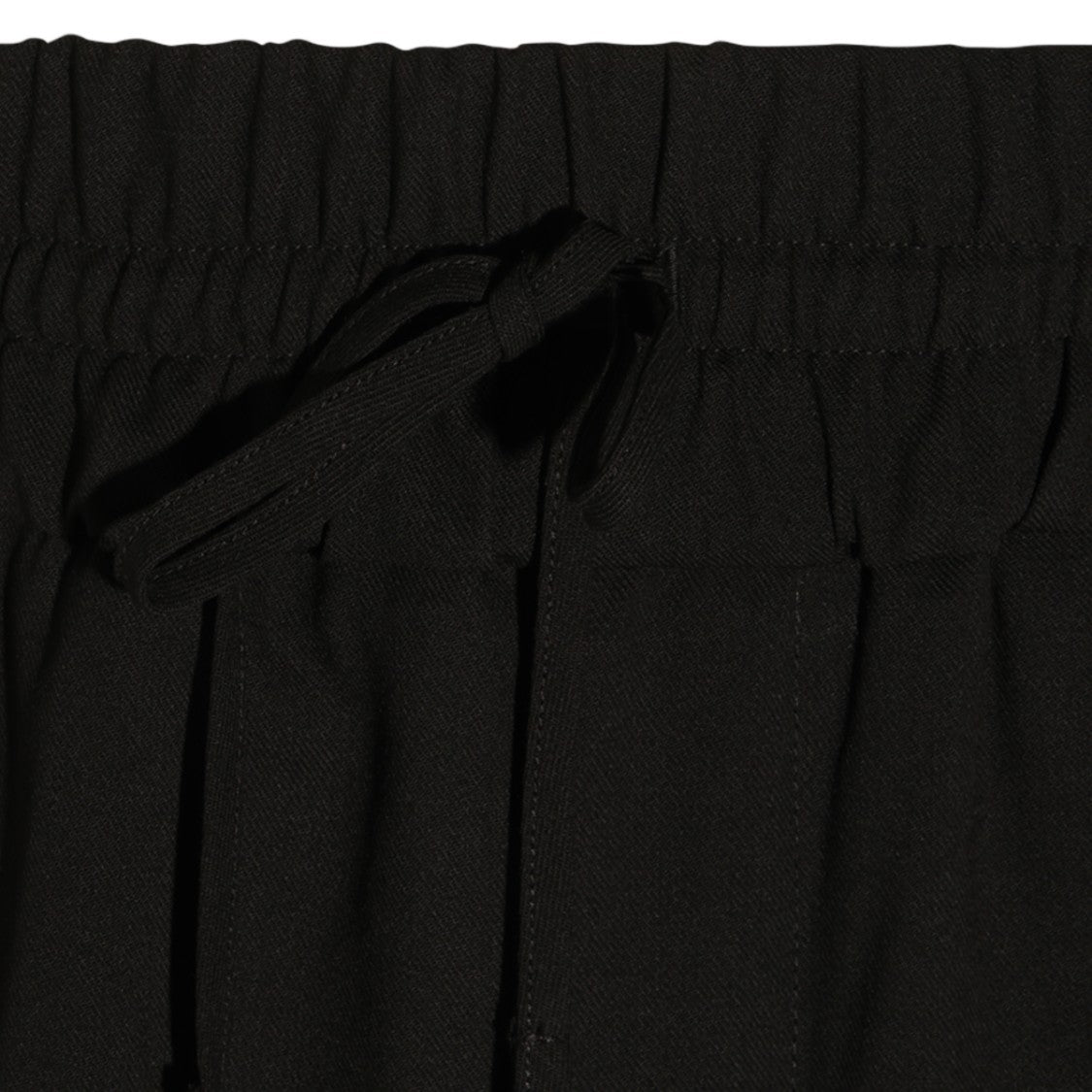 Ami Paris Tapered Black Trousers With Elastic Waistband And Pleat Detail