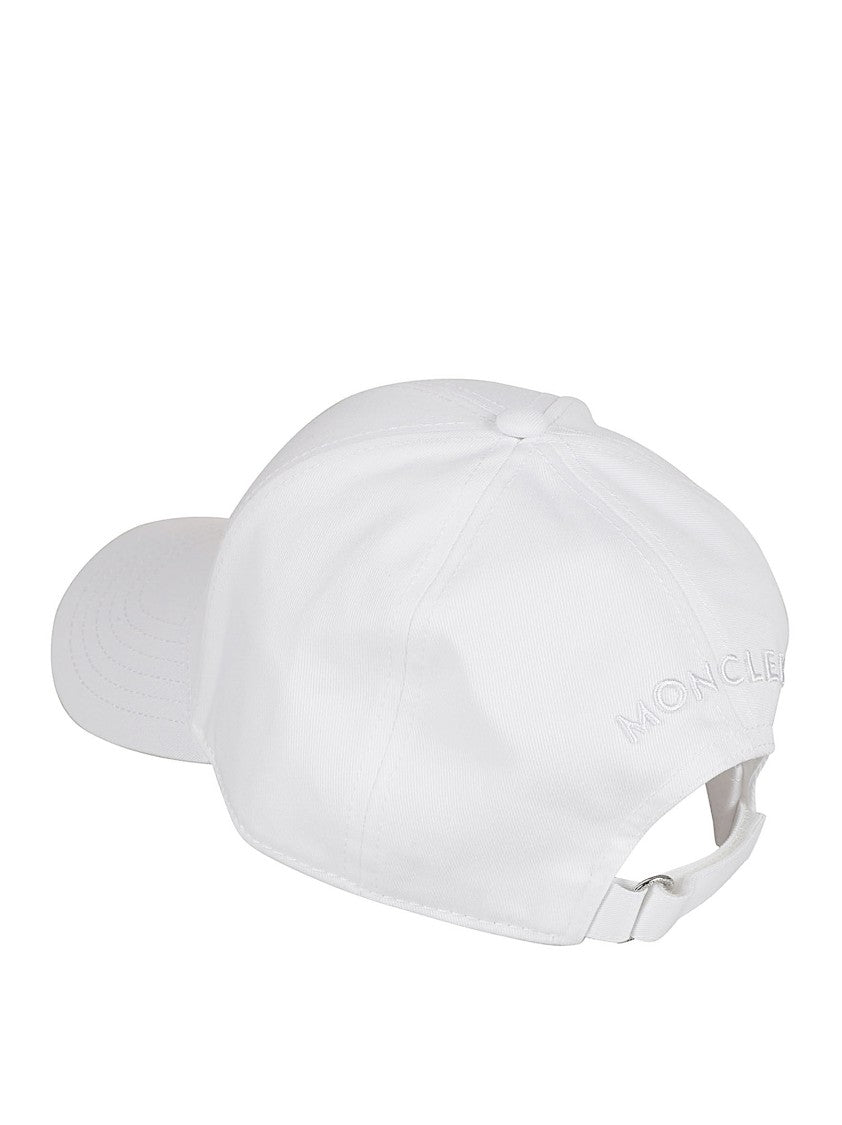 Moncler White Logo Cap With Adjustable Visor