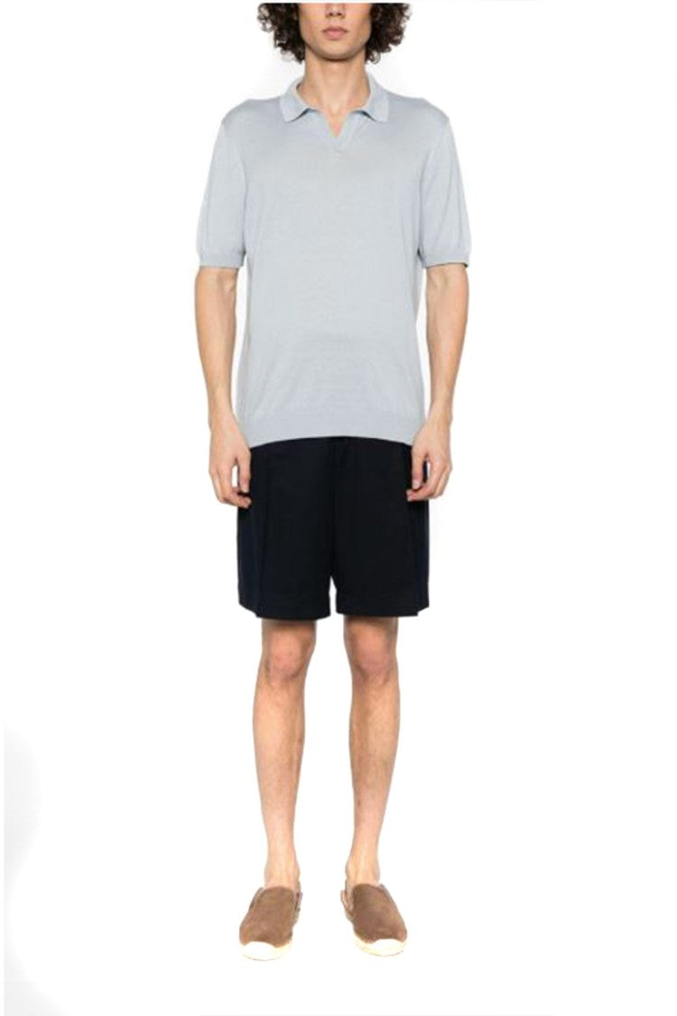 Tagliatore Grey Silk Polo Shirt