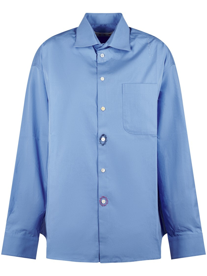 Marni Relaxed Fit Shirt With Embroidered Button Details