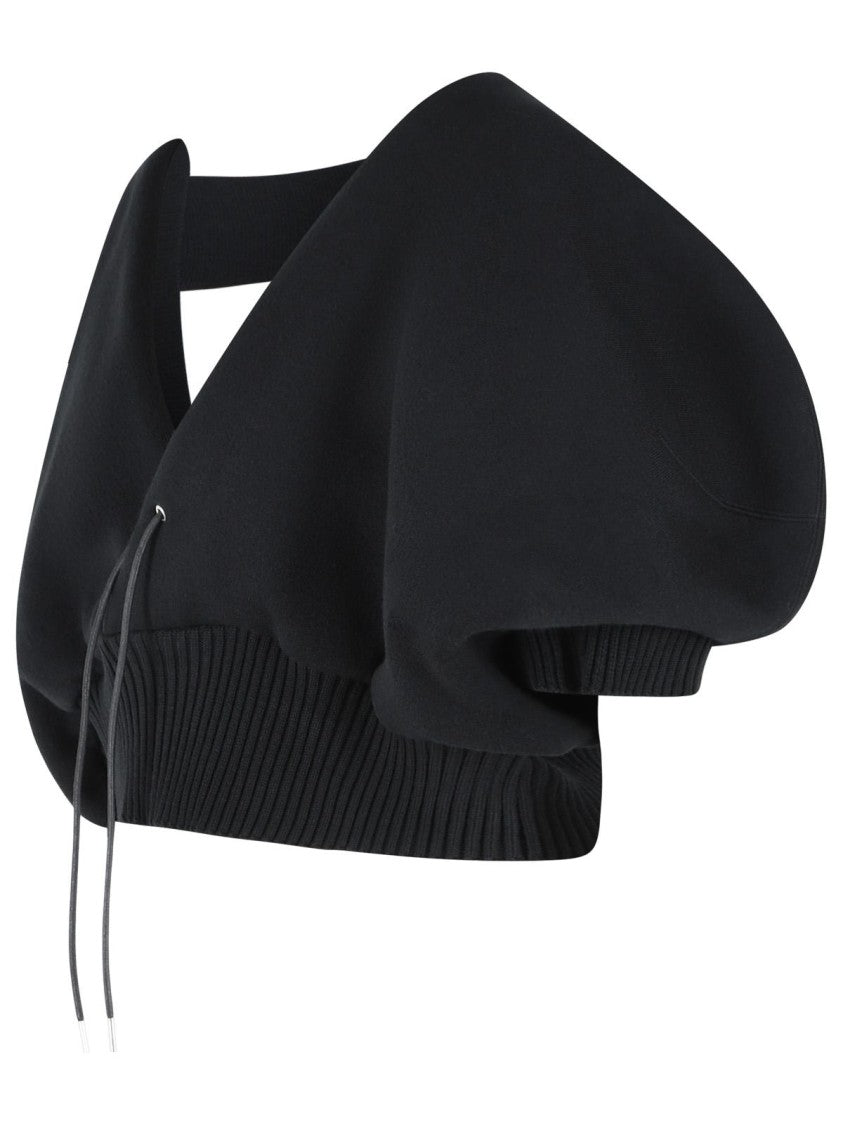 Sacai Black Cashmere Blend Top