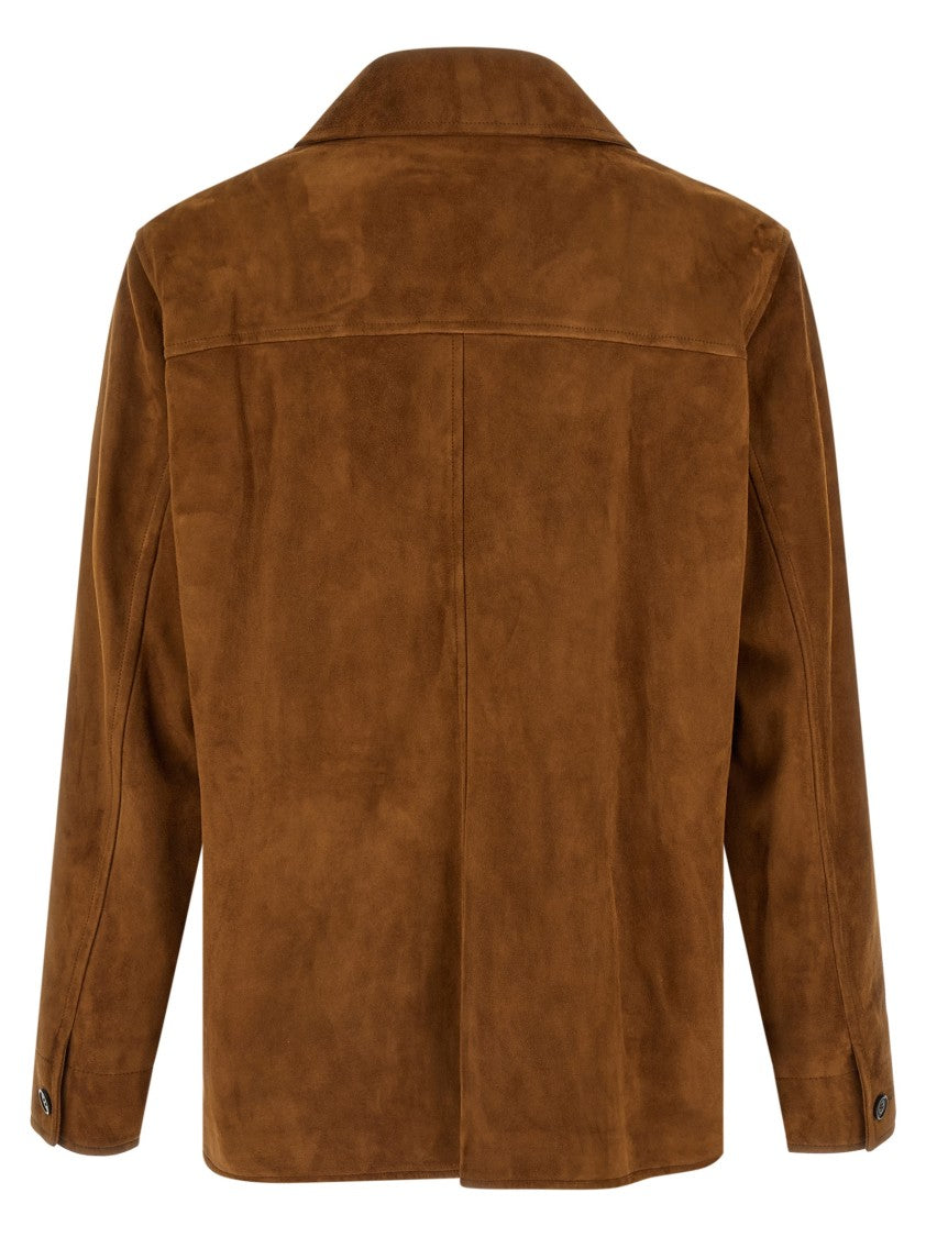 Saint Laurent Refined Suede Overshirt With Structured Design