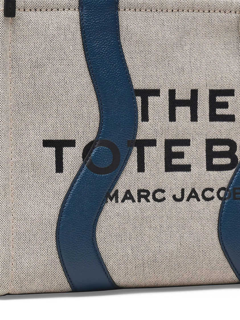 Marc Jacobs Medium Textured Fabric Tote With Contrasting Leather Straps