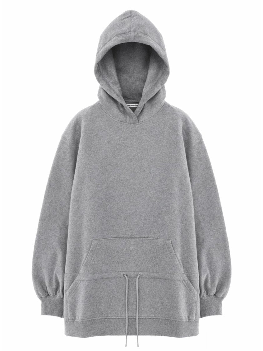 T By Alexander Wang Soft Grey Puffed Sleeves Cotton Mini Dress