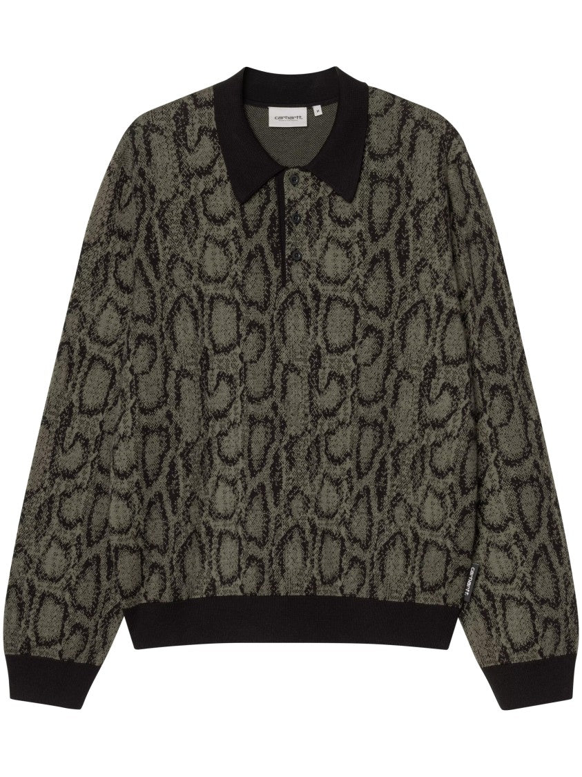 Carhartt Wip All-Over Snake Print Long-Sleeve Polo
