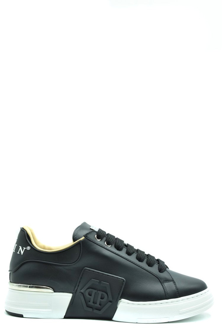 Philipp Plein Leather Sneakers With Distinctive Logo Detail