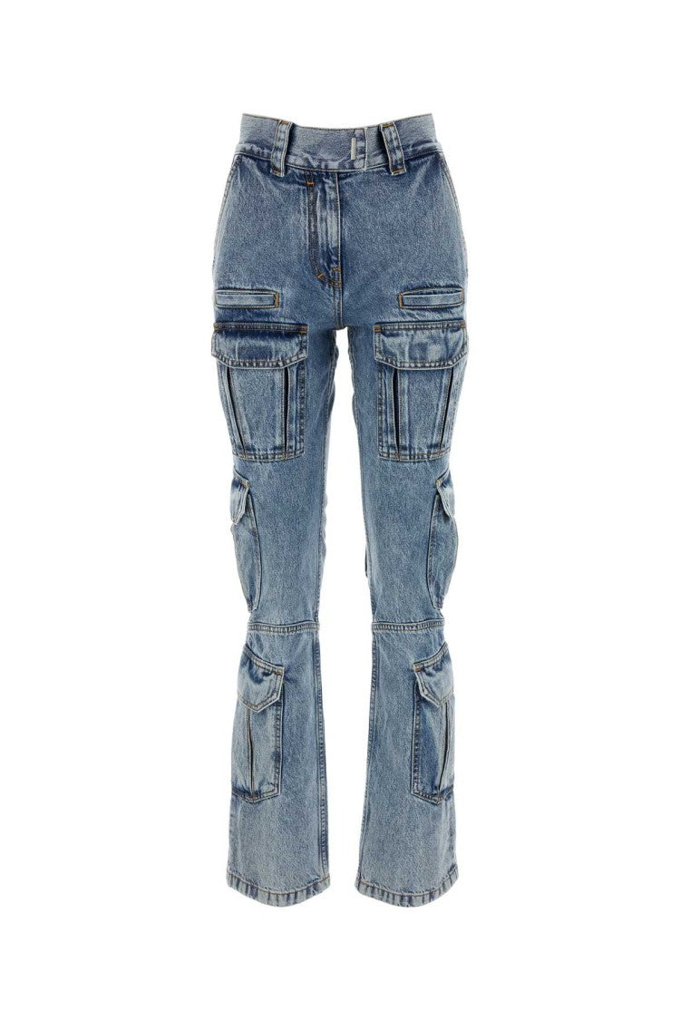 Givenchy High-Waisted Denim Cargo Jeans