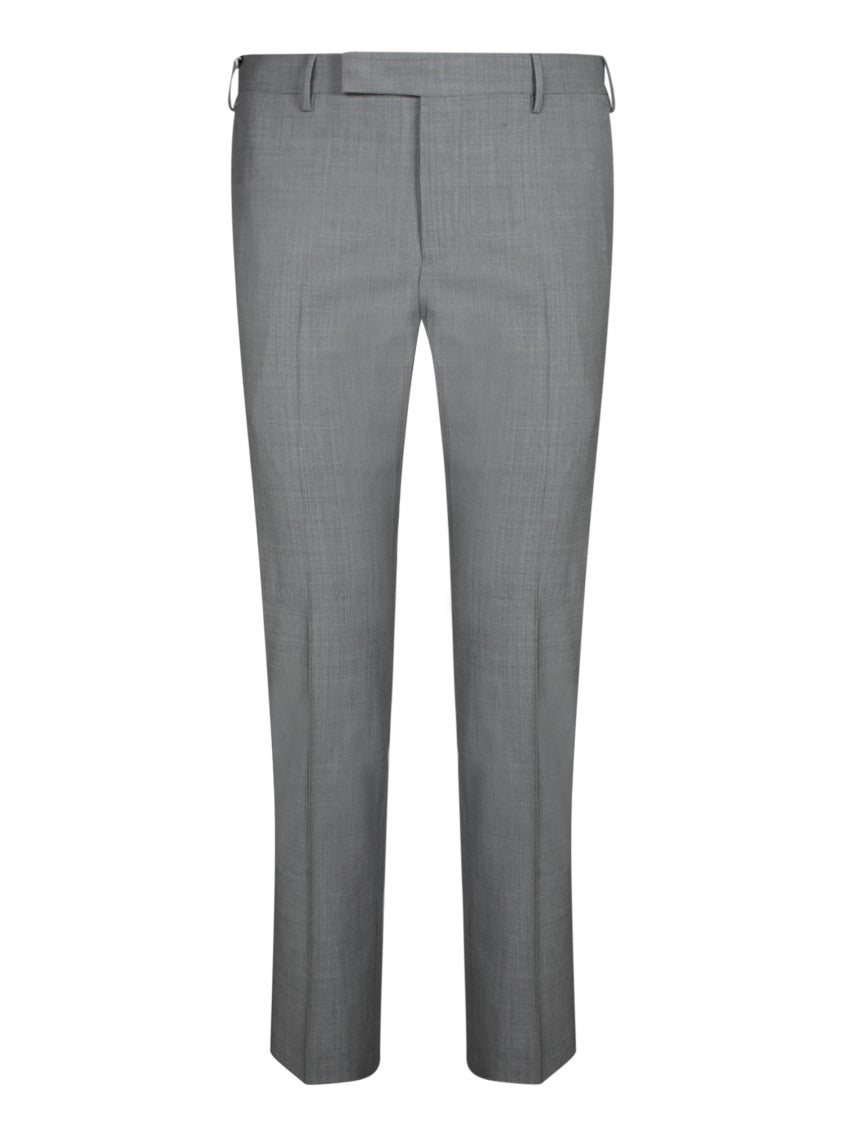 Pt Torino Tailored Grey Trousers With Textured Finish