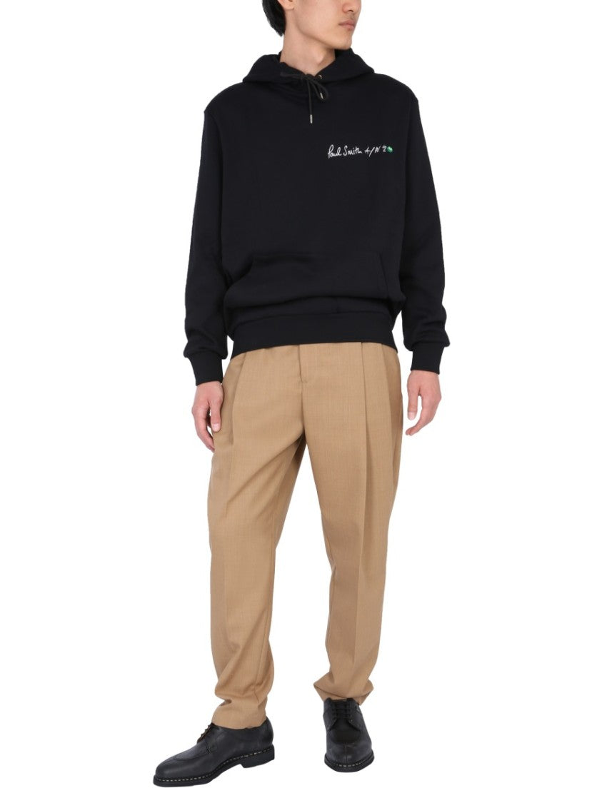 Paul Smith Black Hooded Sweatshirt With Graphic Accents