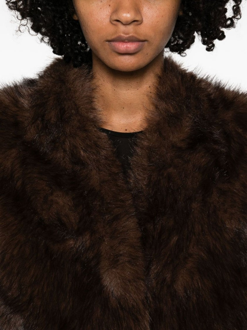 Betta Corradi Boxy Faux Fur Brown Coat