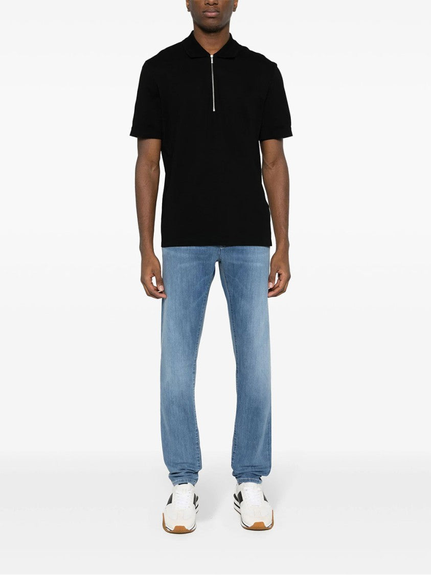 Incotex Blue Pantalone Straight-Leg Denim Stretch Pants