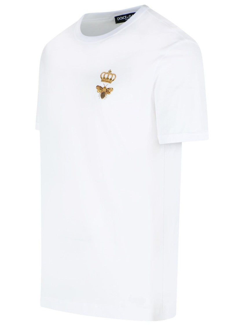 Dolce & Gabbana White Viscose Blend T-Shirt