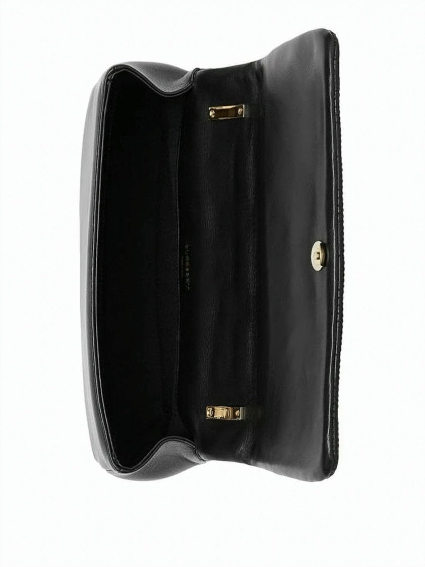 Burberry Quilted Lambskin Shoulder Bag With Gold-Tone Accents