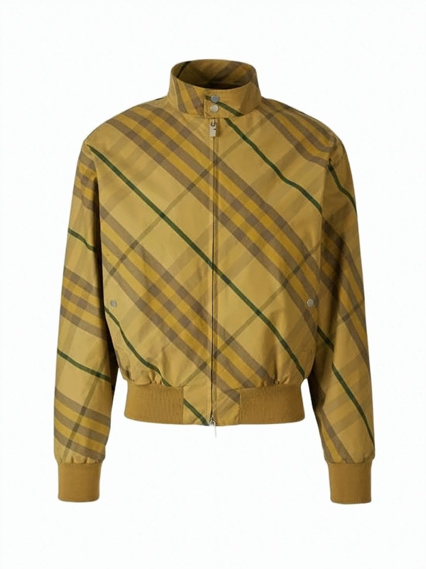 Burberry Cropped Bomber Jacket With Classic Check Pattern