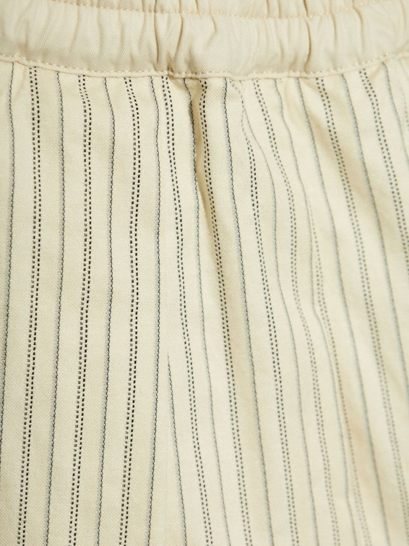 Maison Margiela Relaxed Fit Beige Trousers With Pleat Detailing