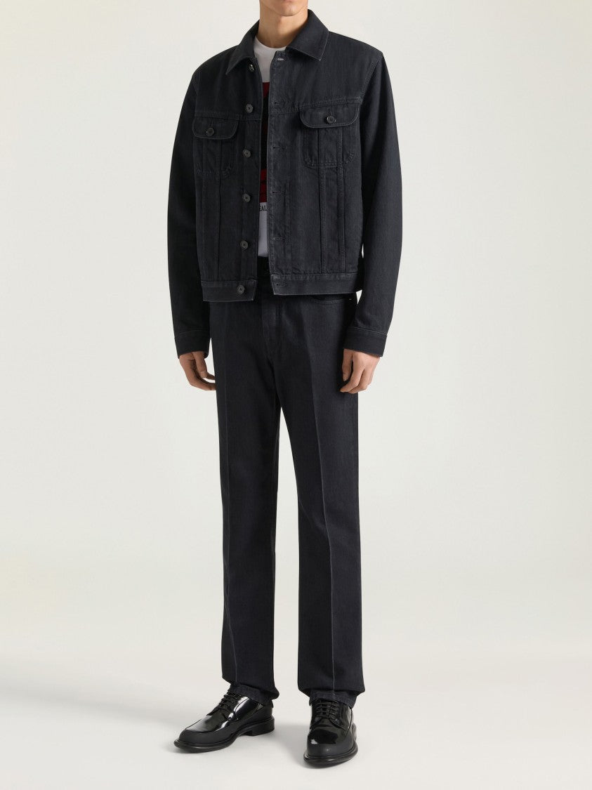 Givenchy Classic Black Denim Tailored Fit Jacket