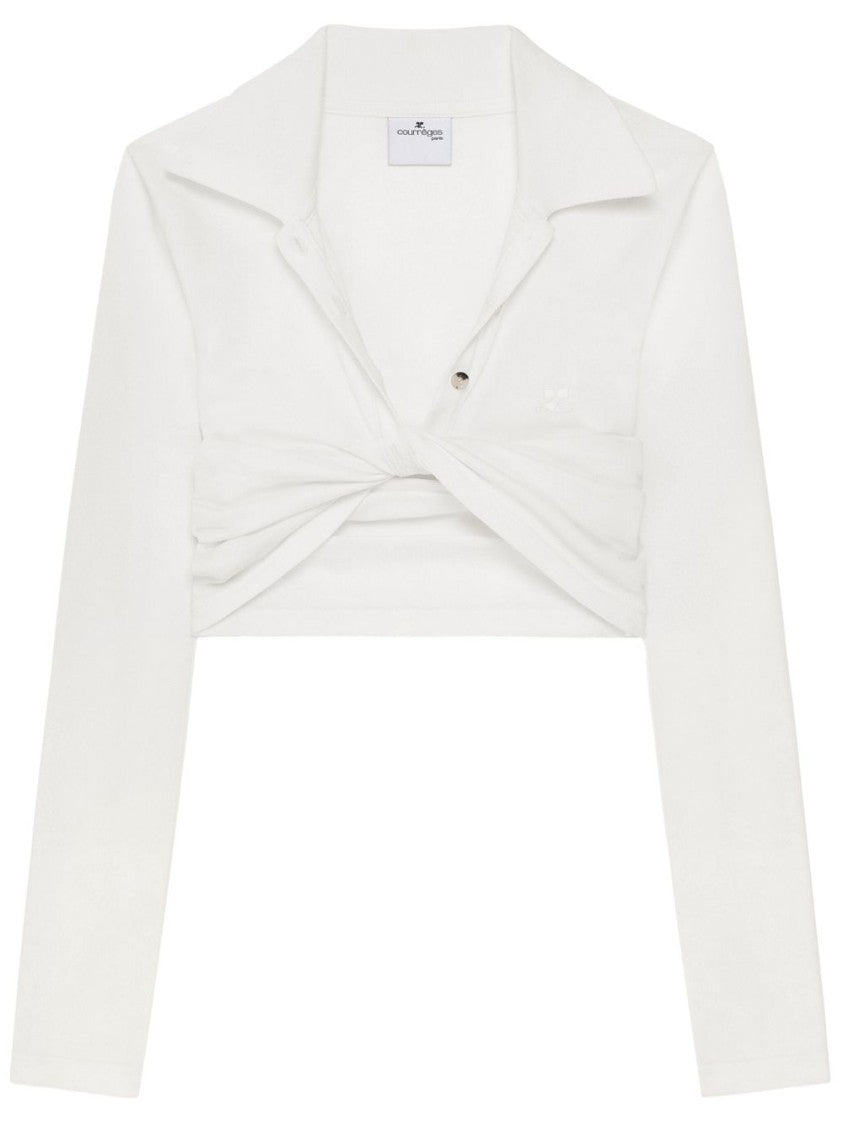 Courrèges Cropped Top With Twist Detailing