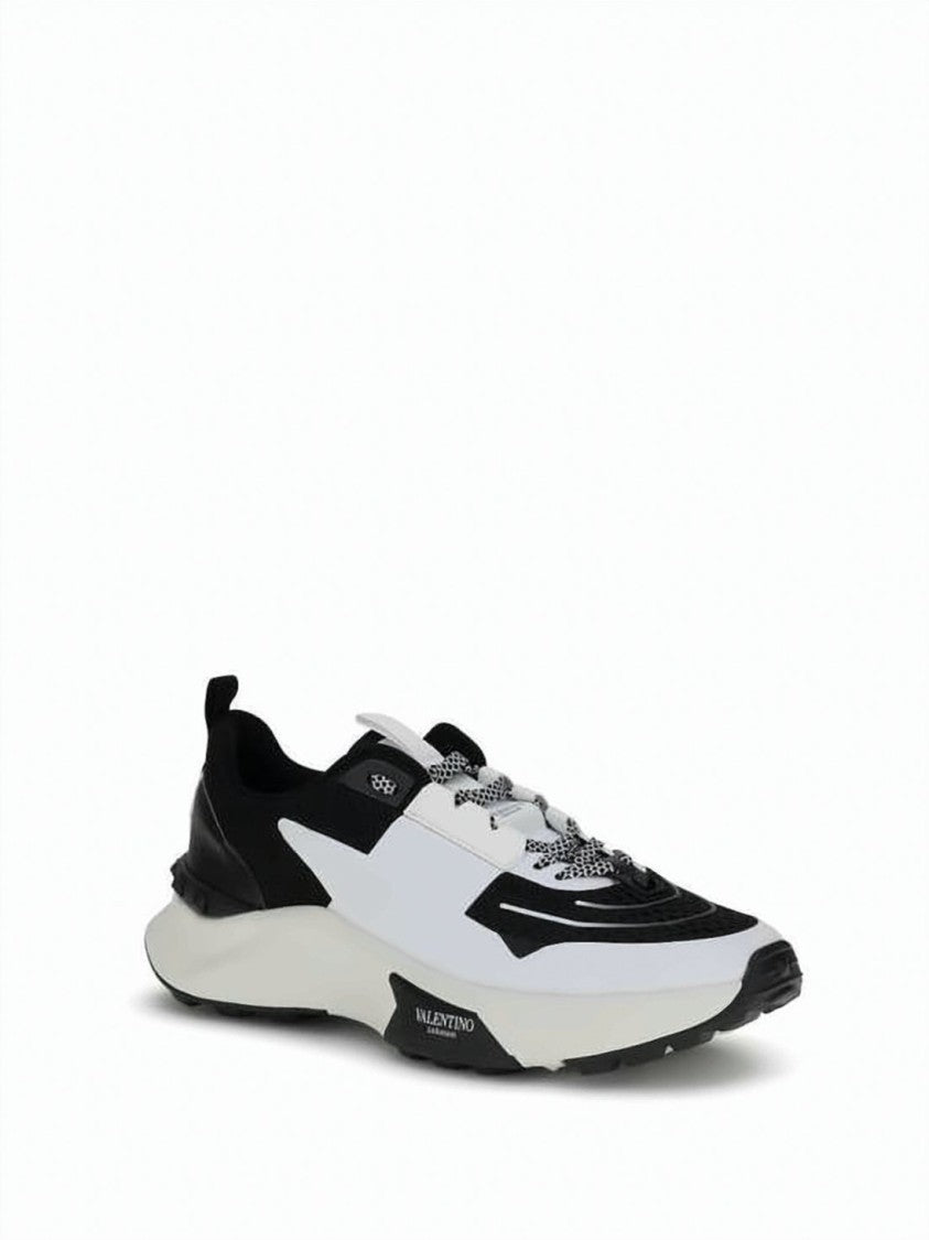 Valentino Garavani Dynamic Black And White Pattern Calf Leather Sneakers
