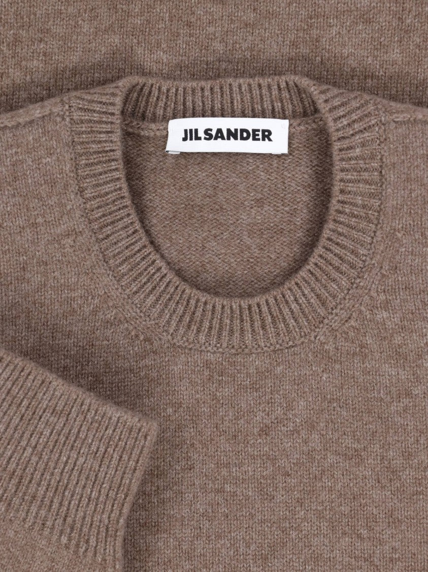 Jil Sander Brown Wool Cashmere Crewneck Sweater